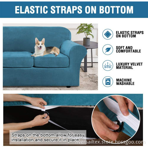 Soft Elastic 2-Piece Armchair Sofa Slipcover